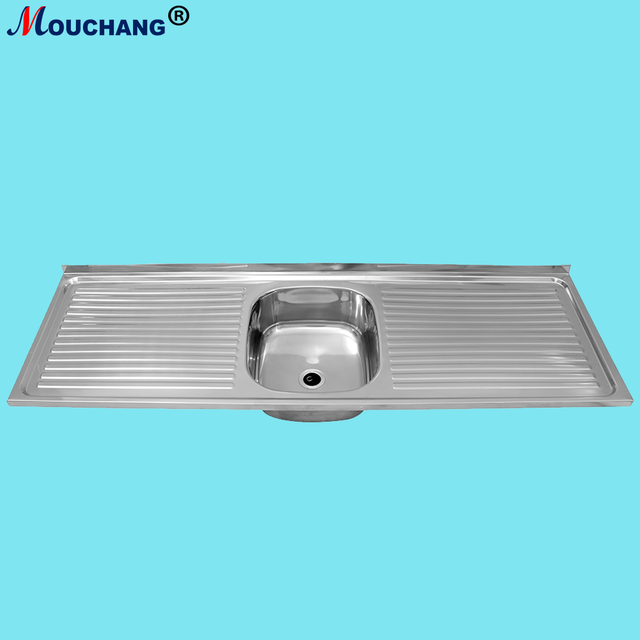 Commercial Large Bowl with Drain Board Stainless Steel Sink