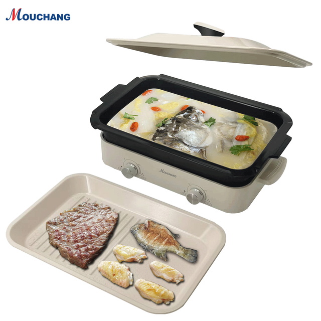 Multi Functional Silicone Double Burner Hot Pot With Grill