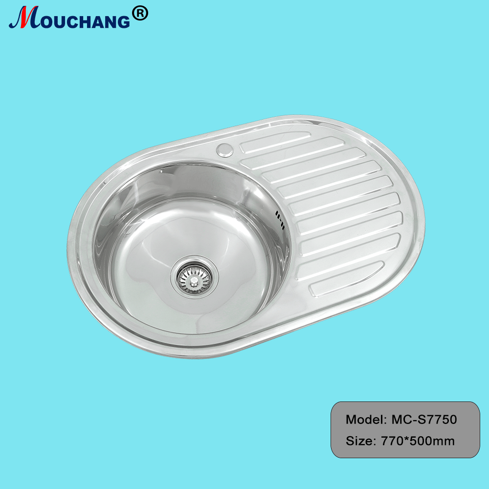 Household 304SS Single Bowl Stainless Steel Sink with Drain
