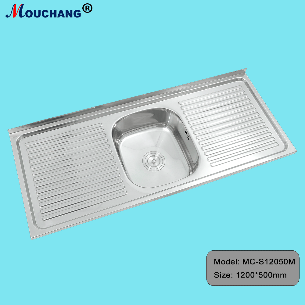 Commercial Large Bowl with Drain Board Stainless Steel Sink