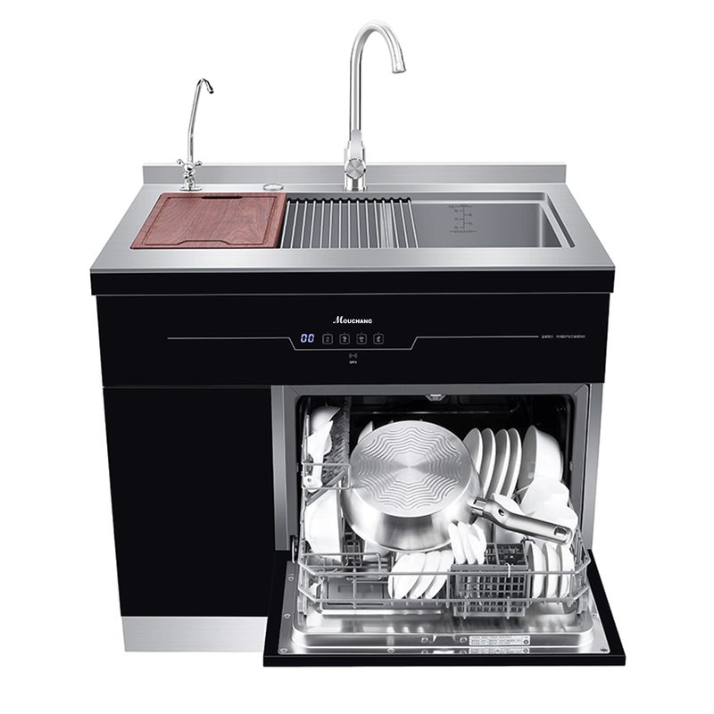 Hotel Dish Washing Freestand Integrated Sink Dishwasher