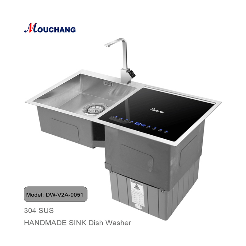 304 Stainless Steel Double Bowl Ultrasonic Sink Dishwasher