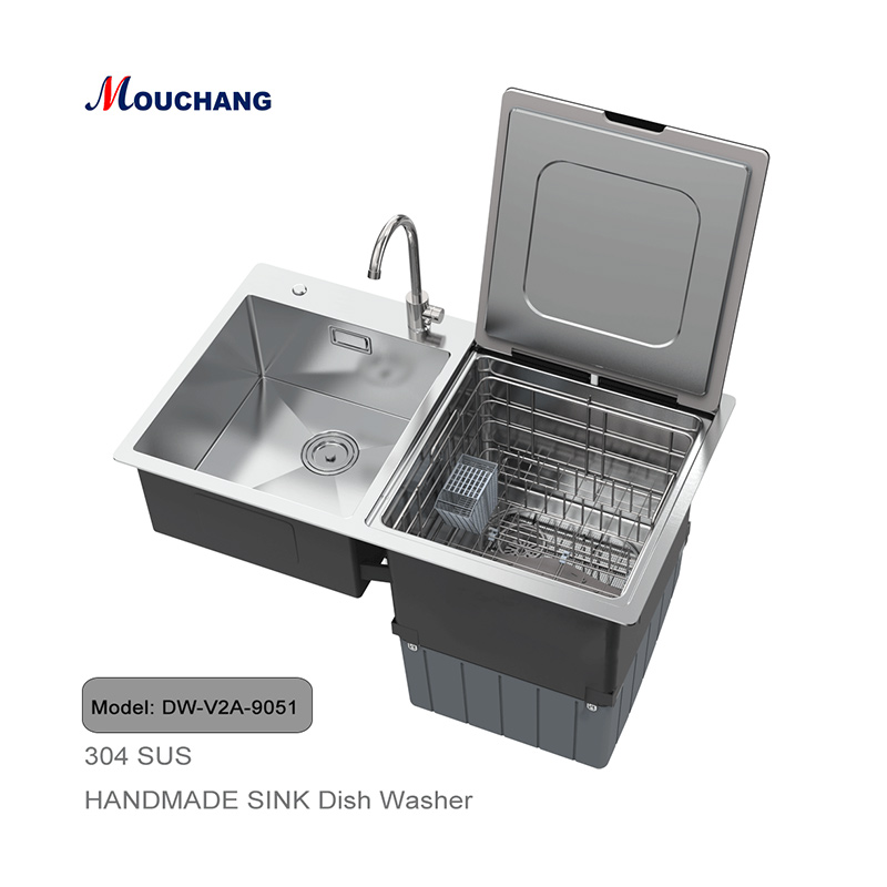 304 Stainless Steel Double Bowl Ultrasonic Sink Dishwasher