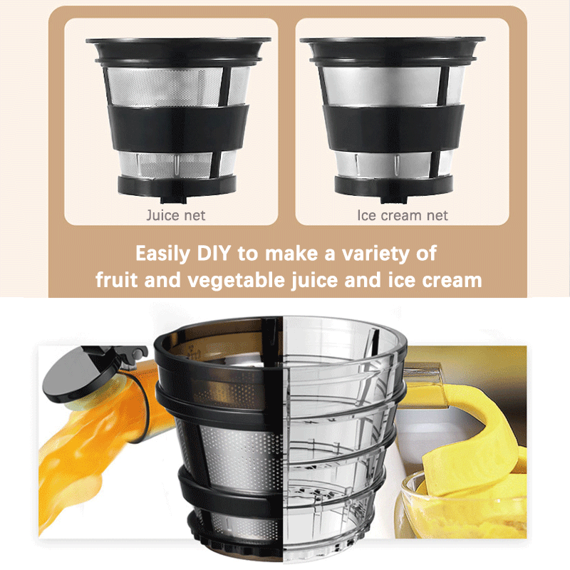 Cold Press Juicer Masticating Juice Extractor with Big Feed Mouth Powerful Slow Juicer